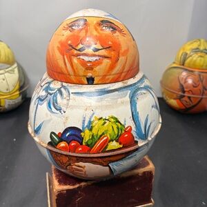 Bristol Ware Chef 1980 Metal Tin Roly Poly top  Chein Industries